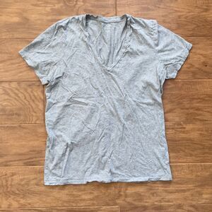 Everlane T-Shirt Size XL Heather Gray Organic Cotton V-Neck Tee